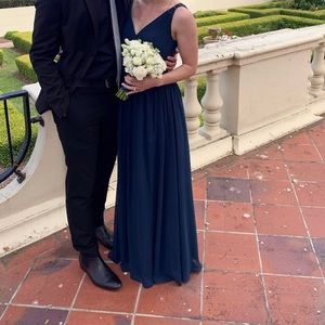 Dark Navy Azazie Leanna Bridesmaids Dress